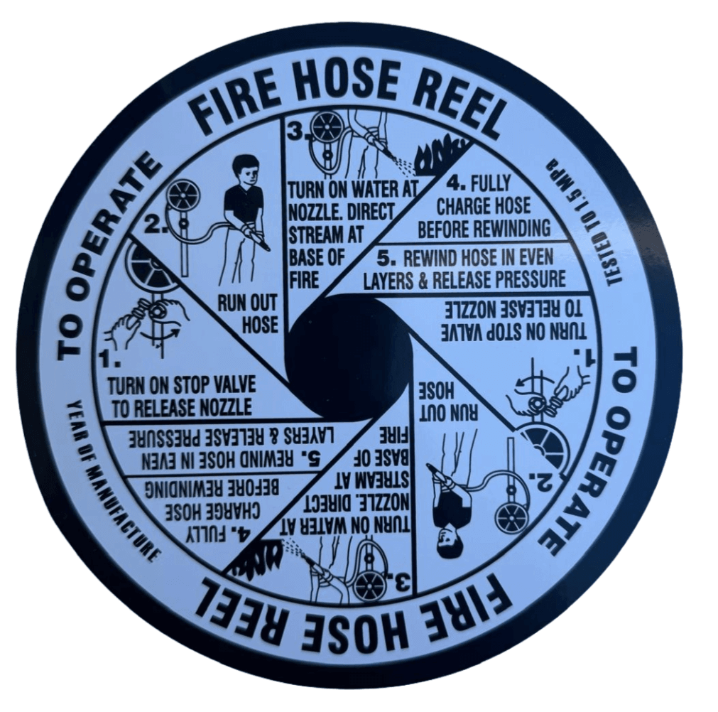 Hose Reel Instruction Plate (Sticker)