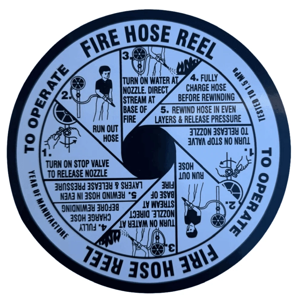 Hose Reel Instruction Plate (Sticker)