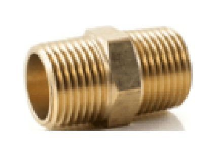 Hex Nipple BSPT - Brass