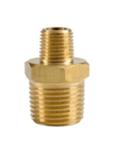 Hex Reducing Nipple - Brass