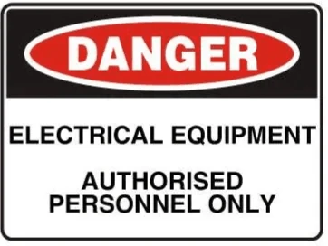 DANGER - ELECTRICAL EQUIPMENT AUTHORISED PERSONNEL ONLY – Part No. D 109