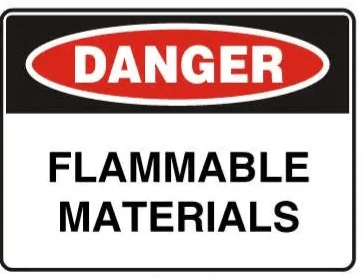 DANGER - FLAMMABLE MATERIALS – Part No. D 121