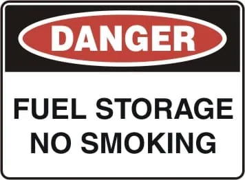 DANGER - FUEL STORAGE NO SMOKING – Part No. D 180