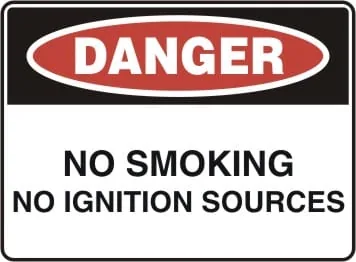 DANGER - NO SMOKING NO IGNITION SOURCES – Part No. D 184