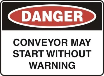 DANGER - CONVEYOR MAY START WITHOUT WARNING – Part No. D 196