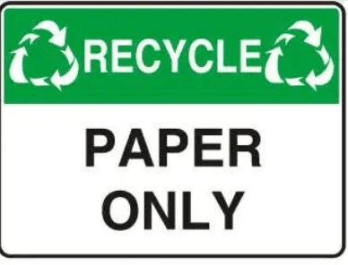 RECYCLE - PAPER ONLY – Part No. EC 01