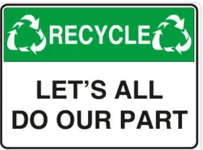 RECYCLE - NO DUMPING PRIVATE PROPERTY – Part No. EC 07