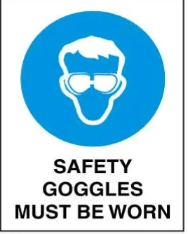 MANDATORY - SAFETY GOGGLES MUST BE WORN – Part No. M 103