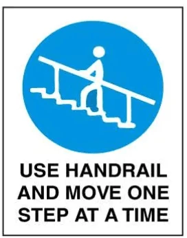 MANDATORY - USE HANDRAIL AND MOVE ONE STEP AT A TIME – Part No. M 128