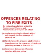 NOTICE OFFENCES RELATED TO FIRE EXITS