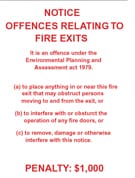 NOTICE OFFENCES RELATED TO FIRE EXITS