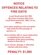 NOTICE OFFENCES RELATED TO FIRE EXITS
