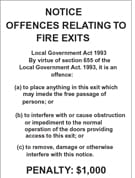 NOTICE OFFENCES RELATED TO FIRE EXITS