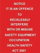 NOTICE OFFENCES RELATED TO FIRE EXITS – Part No. NF-E