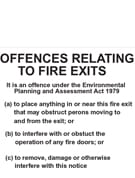NOTICE OFFENCES RELATED TO FIRE EXITS