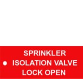 SPRINKLER ISOLATION VALVE LOCK OPEN