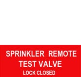 SPRINKLER REMOTE TEST VALVE LOCK CLOSED