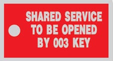 FIRE SERVICE VALVE CLOSE ONLY TO SERVICE FIRE HOSE REEL