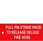 PULL PIN STRIKE KNOB TO RELEASE
