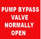 PUMP BYPASS VALVE NORMALLY OPEN