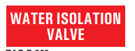 WATER ISOLATION VALVE