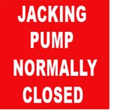 JACKING PUMP NORMALLY CLOSED