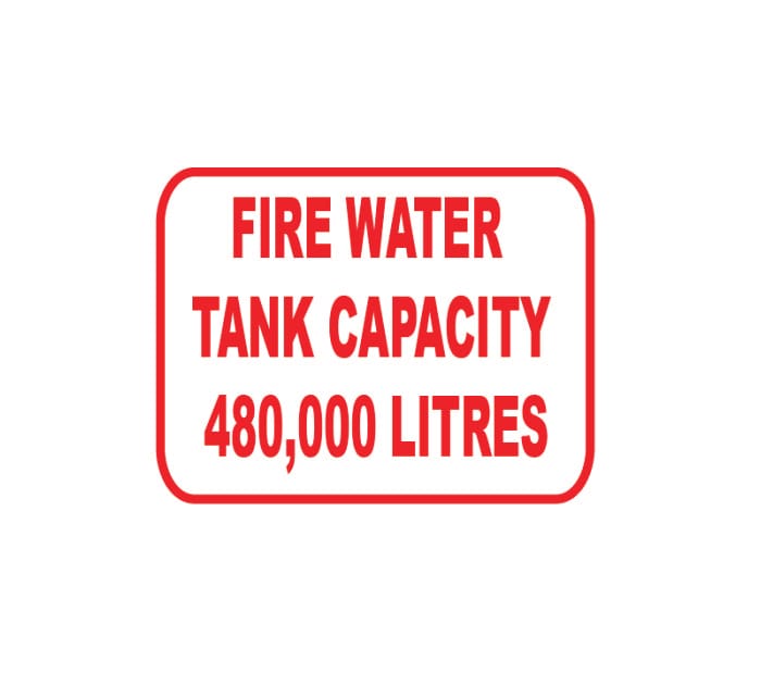 FIRE WATER TANK CAPACITY 480,000 LITRES