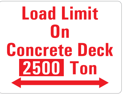 LOAD LIMIT ON CONCRETE DECK 2500 TON