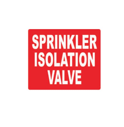 SPRINKLER ISOLATION VALVE
