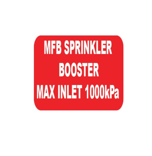 MFB SPRINKLER BOOSTER MAX INLET 1000KPA