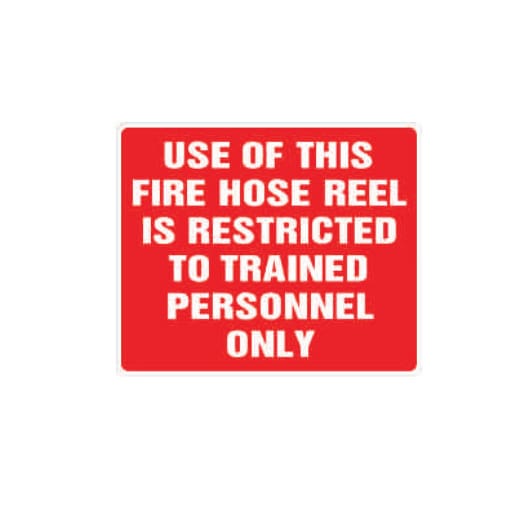 USE OF THIS FIRE HOSE REEL IS RESTRICTED TO TRAINED PERSONAL ONLY
