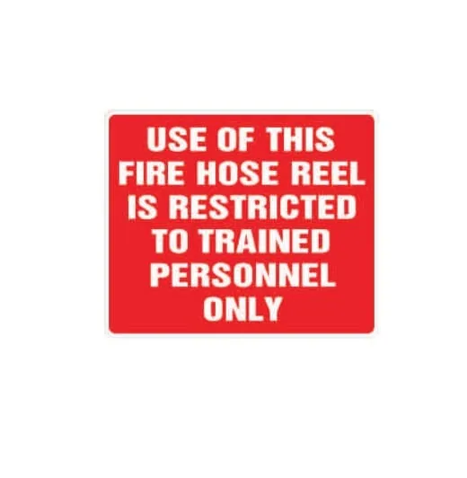 USE OF THIS FIRE HOSE REEL IS RESTRICTED TO TRAINED PERSONNEL ONLY – Part No. PM182