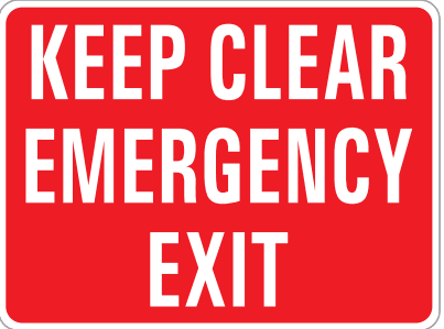 KEEP CLEAR EMERGENCY EXIT