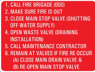 FIRE BRIGADE INSTRUCTIONS – Part No. PM243
