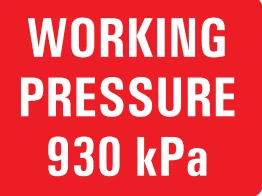 WORKING PRESSURE 930 KPA – Part No. PM285