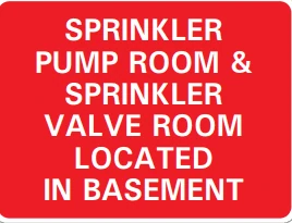 SPRINKLER PUMP ROOM & SPRINKLER VALVE ROOM LOCATED IN BASEMENT – Part No. PM286