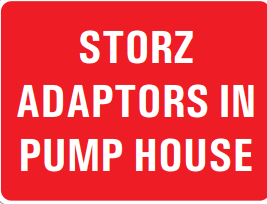 STORZ ADAPTORS IN PUMP HOUSE