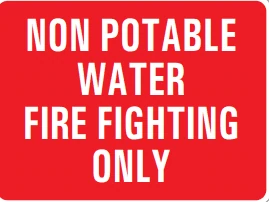 NON POTABLE WATER FIRE FIGHTING ONLY – Part No. PM294