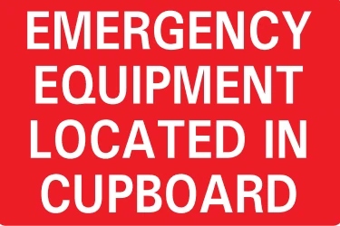 EMERGENCY EQUIPMENT LOCATED IN CUPBOARD – Part No. PM305