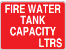 FIRE WATER TANK CAPACITY LTRS