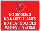 NO SMOKING NO NAKED FLAMES NO HEAT SOURCES WITHIN 5 METRES – Part No. PM355