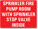SPRINKLER FIRE PUMP ROOM WITH SPRINKLER STOP VALVE