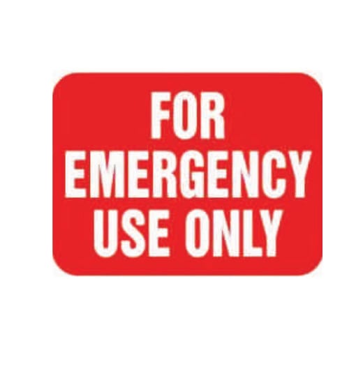 FOR EMERGENCY USE ONLY