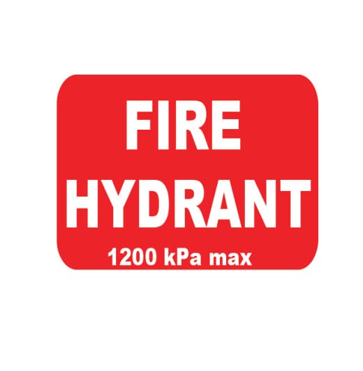 FIRE HYDRANT 1200 KPA MAX