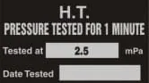 PRESSURE TEST STICKERS – Part No. PT-B-2.5MPA