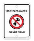RECYCLED WATER DO NOT DRINK – Part No. PT100
