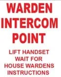WARDEN INTERCOM POINT LIFT HANDSET WAIT FOR WARDENS INSTRUCTIONS – Part No. PT71A