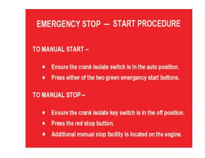 EMERGENCY STOP - START PROCEDURE