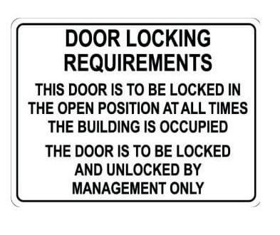 DOOR LOCKING REQUIREMENTS